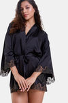 Mysthelle Super Comfy Satin Robe - Ella Black — thumbnail 1